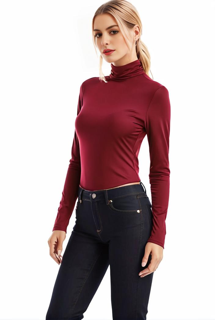 3 sets of turtleneck tees comfy long sleeve shirt perfect for spring autumn women s apparel 106073