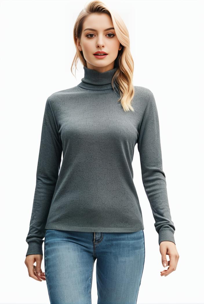 3 sets of turtleneck tees comfy long sleeve shirt perfect for spring autumn women s apparel 106077