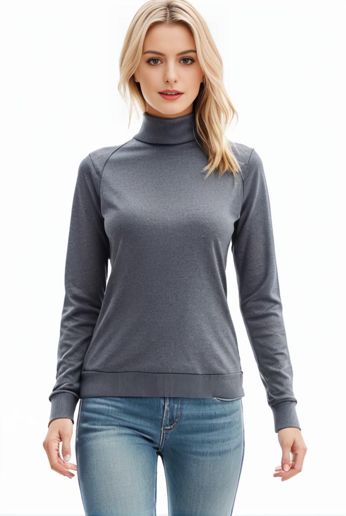 3 sets of turtleneck tees comfy long sleeve shirt perfect for spring autumn women s apparel 106082