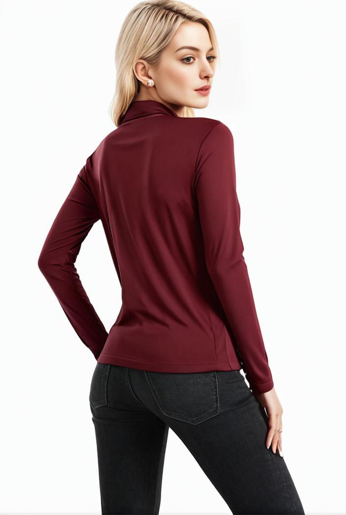 3 sets of turtleneck tees comfy long sleeve shirt perfect for spring autumn women s apparel 106085