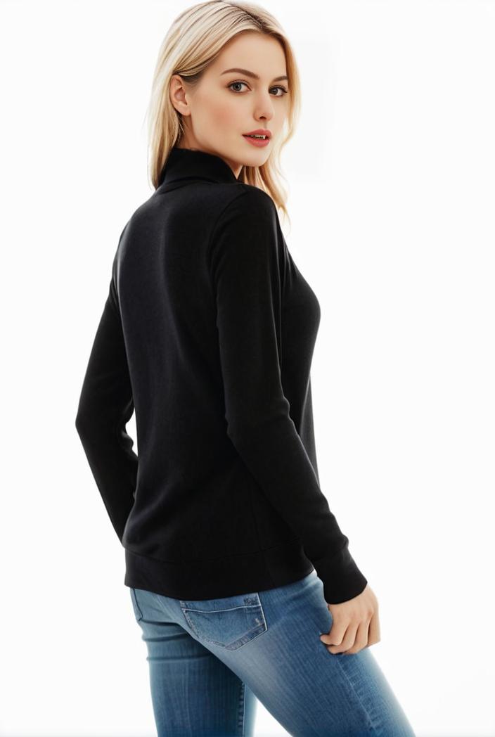 3 sets of turtleneck tees comfy long sleeve shirt perfect for spring autumn women s apparel 106094