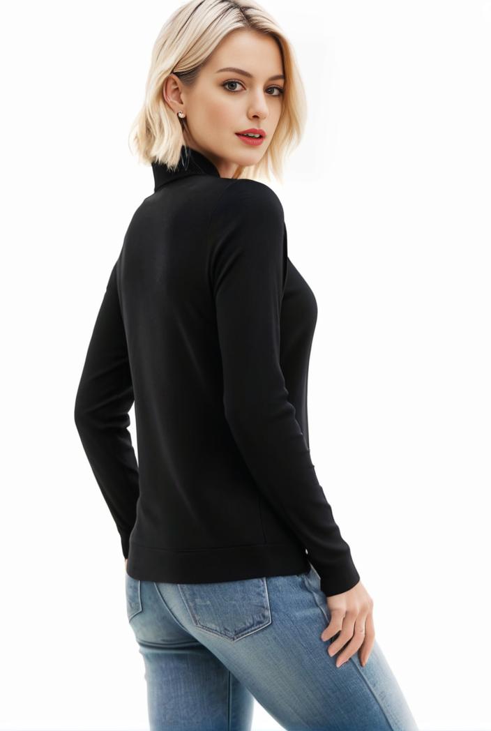 3 sets of turtleneck tees comfy long sleeve shirt perfect for spring autumn women s apparel 106096