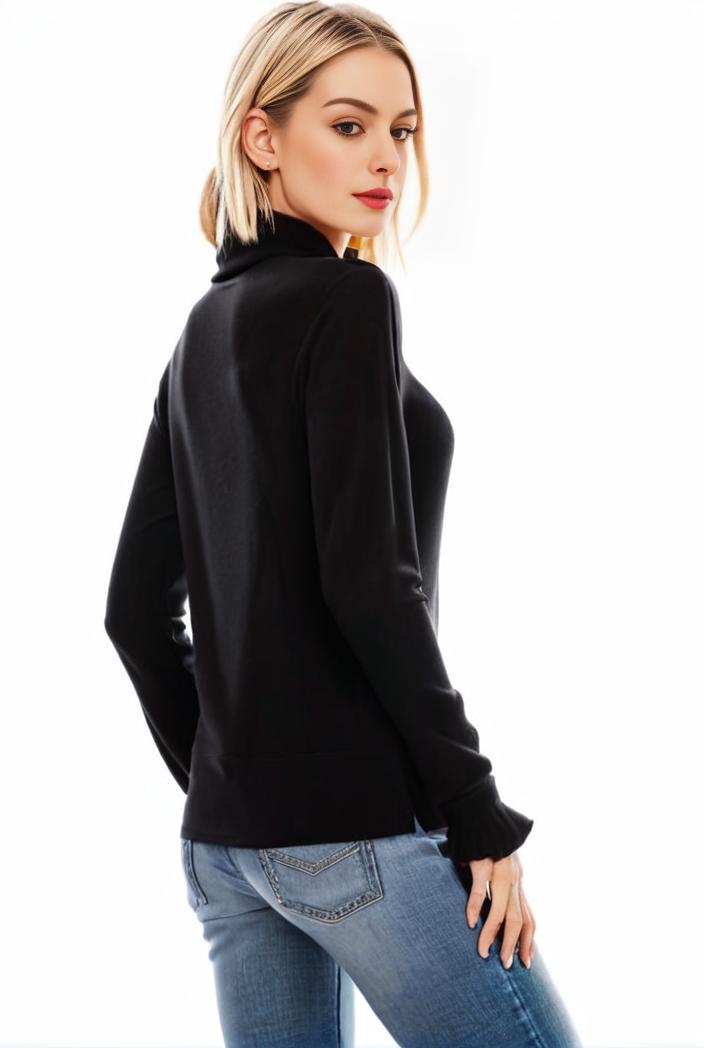 3 sets of turtleneck tees comfy long sleeve shirt perfect for spring autumn women s apparel 106097