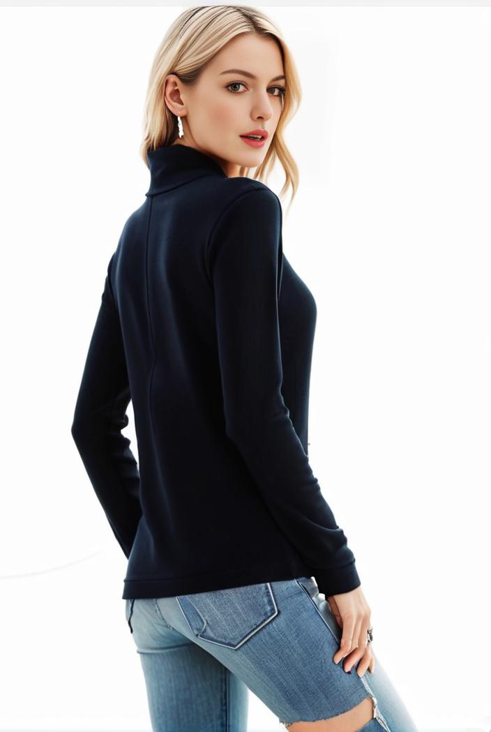 3 sets of turtleneck tees comfy long sleeve shirt perfect for spring autumn women s apparel 106098