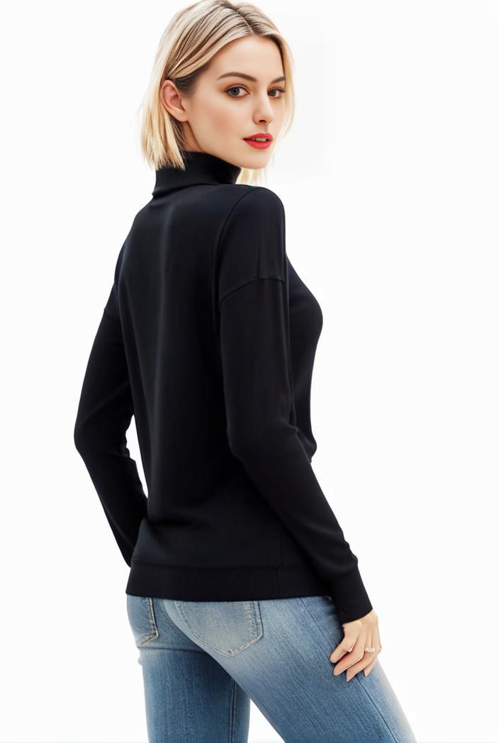 3 sets of turtleneck tees comfy long sleeve shirt perfect for spring autumn women s apparel 106099