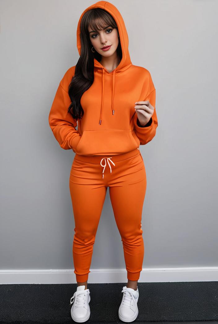 casual drawstring pants and hoodie combo set for women 109613