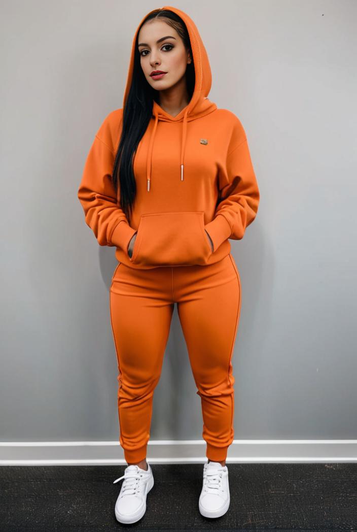 casual drawstring pants and hoodie combo set for women 109614