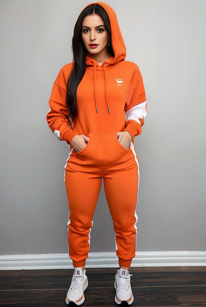 casual drawstring pants and hoodie combo set for women 109616