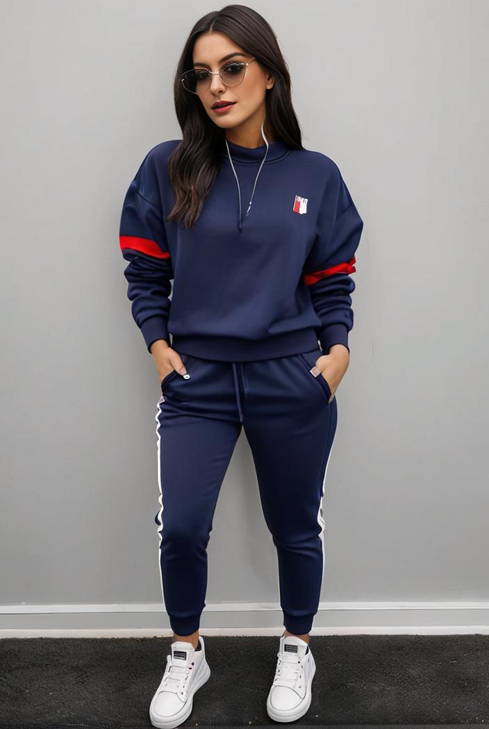 casual drawstring pants and hoodie combo set for women 109623