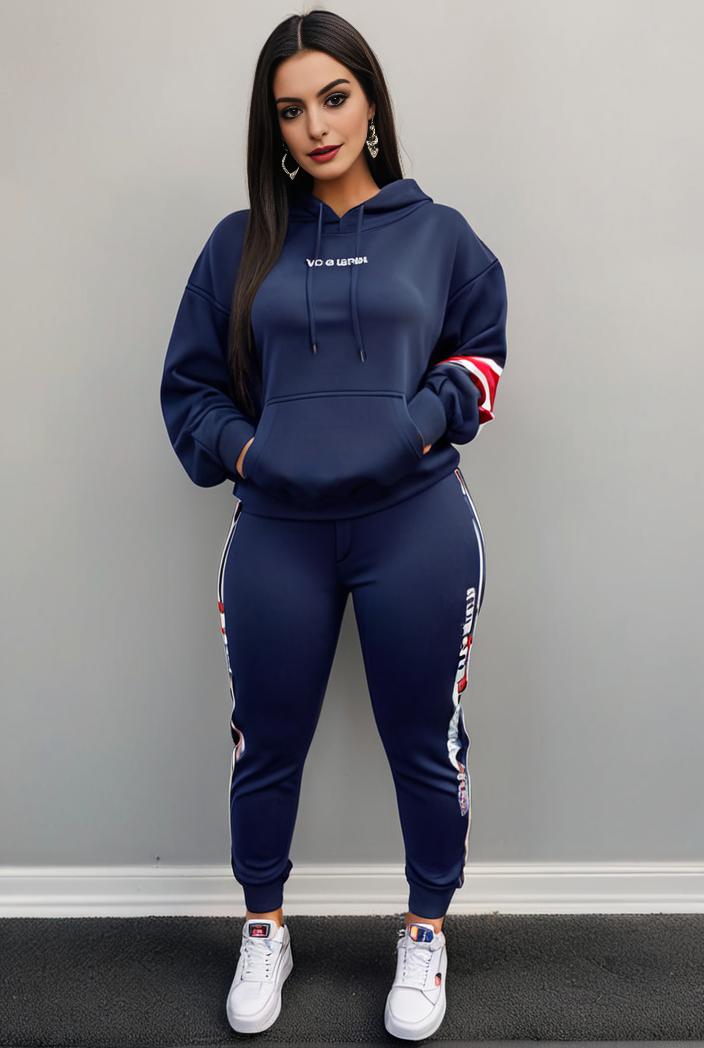 casual drawstring pants and hoodie combo set for women 109626