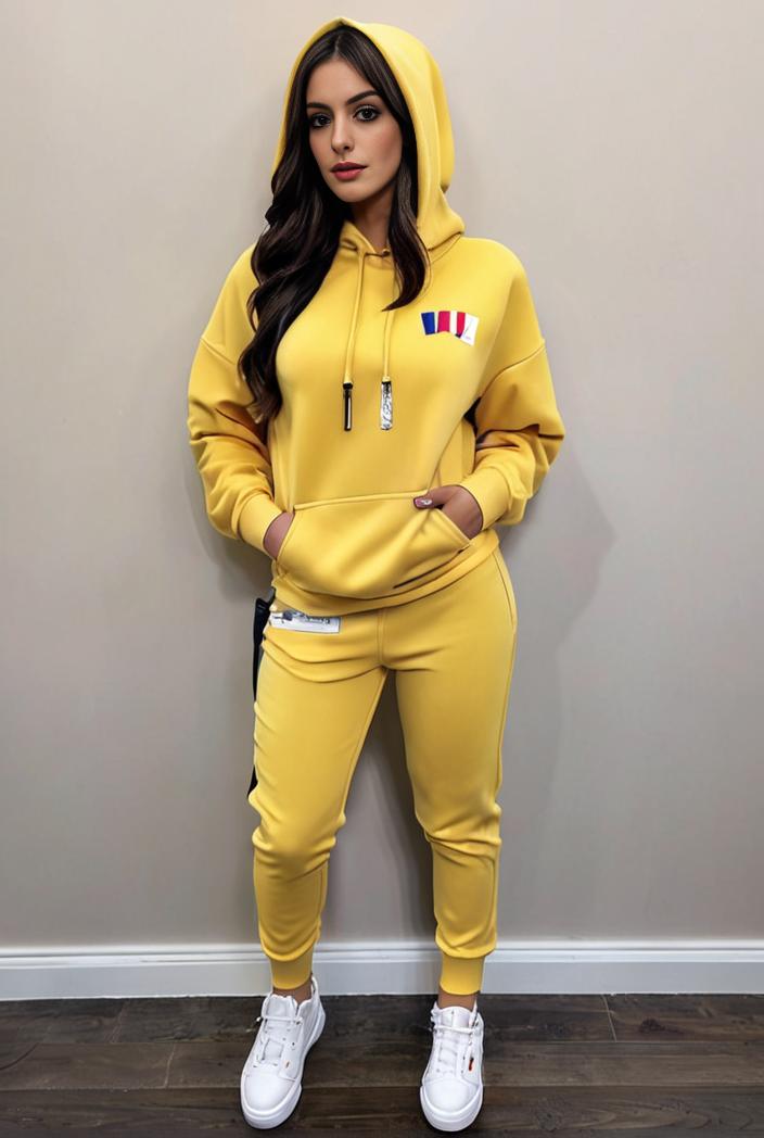 casual drawstring pants and hoodie combo set for women 109635