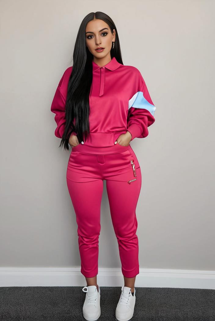 casual drawstring pants and hoodie combo set for women 109637