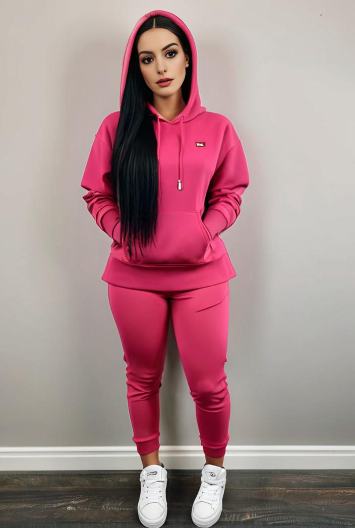 casual drawstring pants and hoodie combo set for women 109638