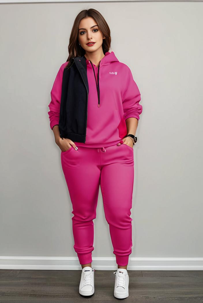 casual drawstring pants and hoodie combo set for women 109641