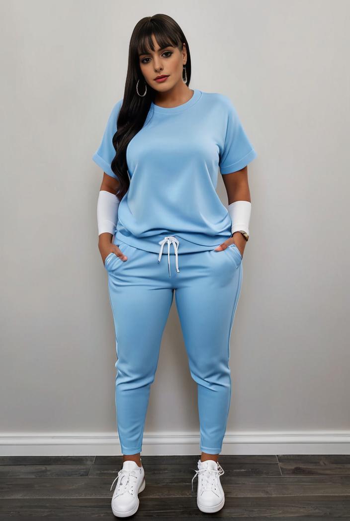 casual drawstring pants and hoodie combo set for women 109659
