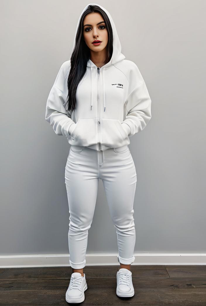 casual drawstring pants and hoodie combo set for women 109660