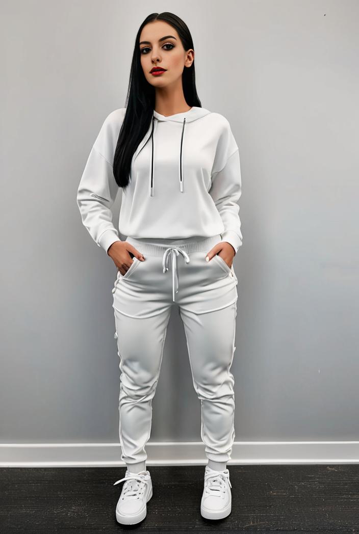 casual drawstring pants and hoodie combo set for women 109662