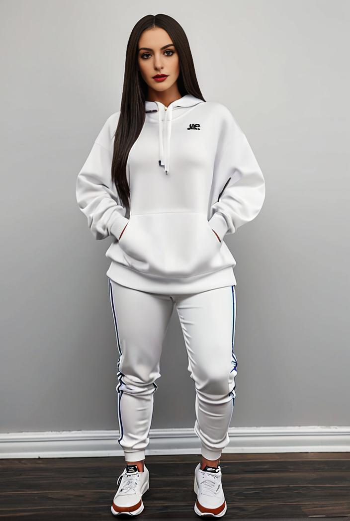casual drawstring pants and hoodie combo set for women 109664
