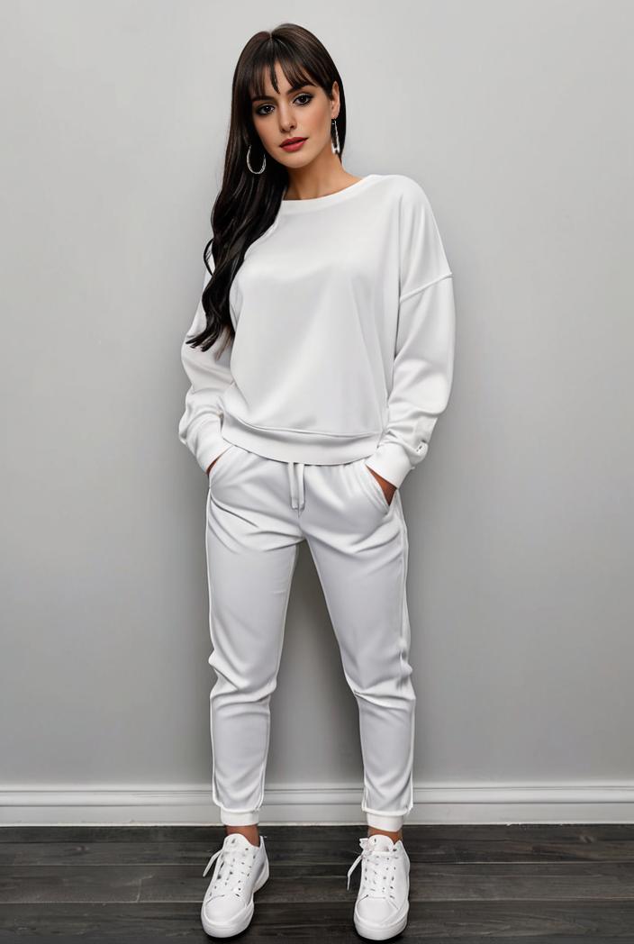 casual drawstring pants and hoodie combo set for women 109667