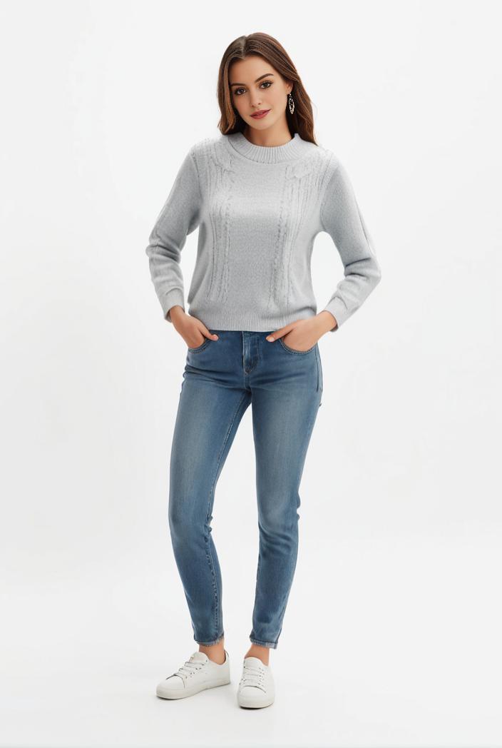 lapel denim coat with long sleeves and buttoned flap pockets stylish women s jacket 123491