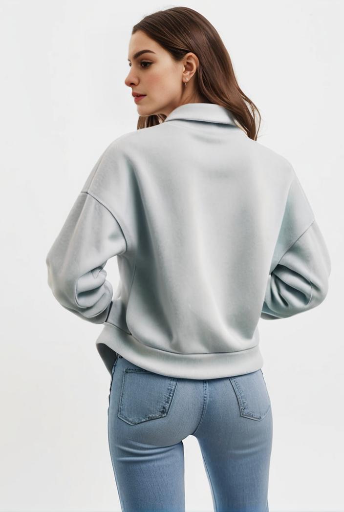 lapel denim coat with long sleeves and buttoned flap pockets stylish women s jacket 123498