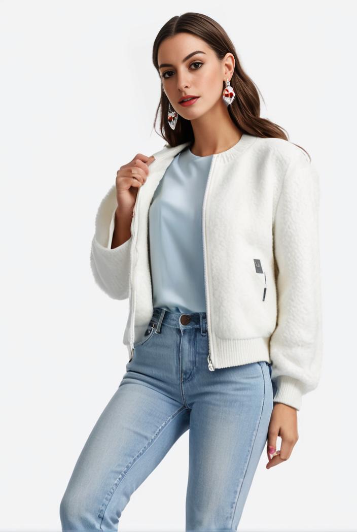 lapel denim coat with long sleeves and buttoned flap pockets stylish women s jacket 123507