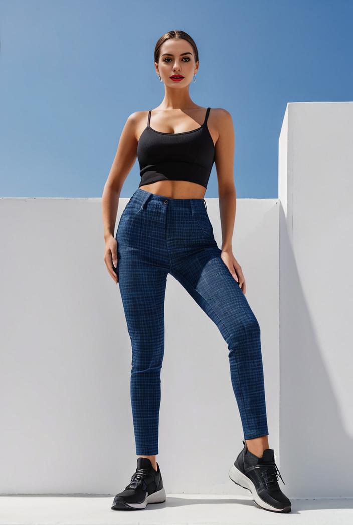 random print high waist stretchy casual leggings pants 126802