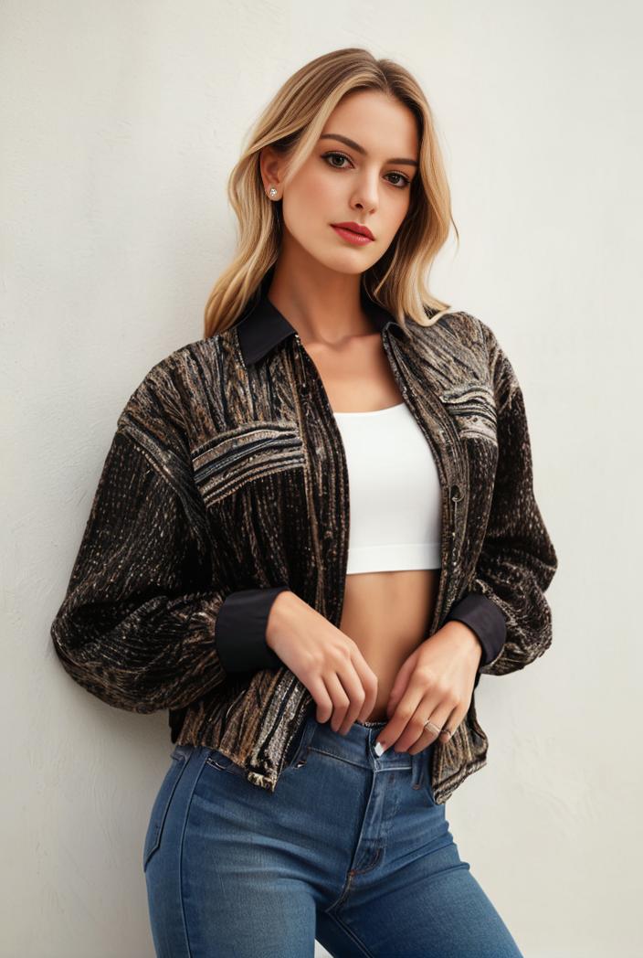 sequin bomber jacket with zipper closure and long sleeves stylish women s outerwear 128764