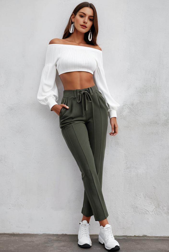 slim fit drawstring denim jeans with elastic waist for women 131720