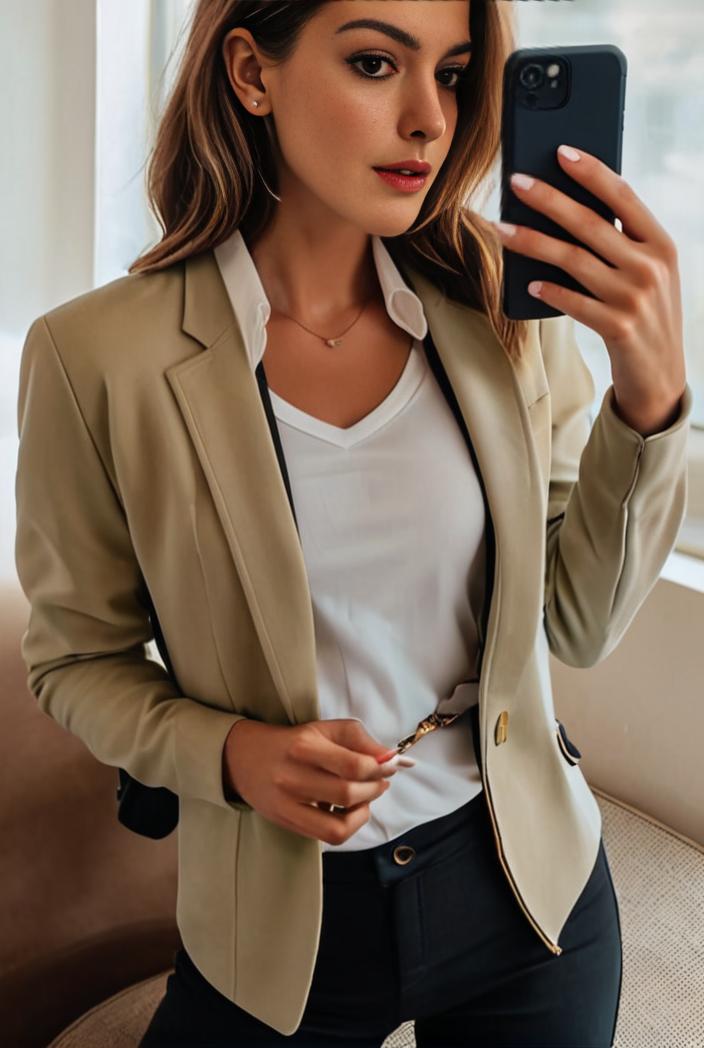 sophisticated split front blazer with long sleeves 132686