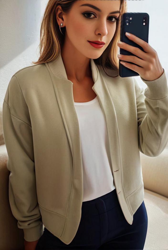 sophisticated split front blazer with long sleeves 132688