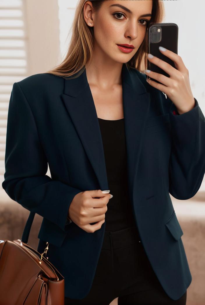 sophisticated split front blazer with long sleeves 132692