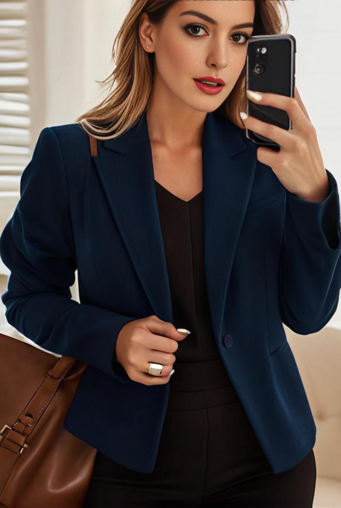 sophisticated split front blazer with long sleeves 132696