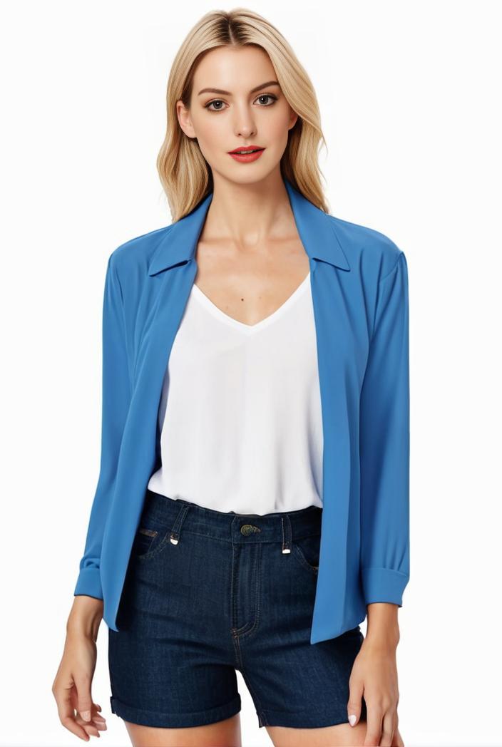 sophisticated split front blazer with long sleeves 132700