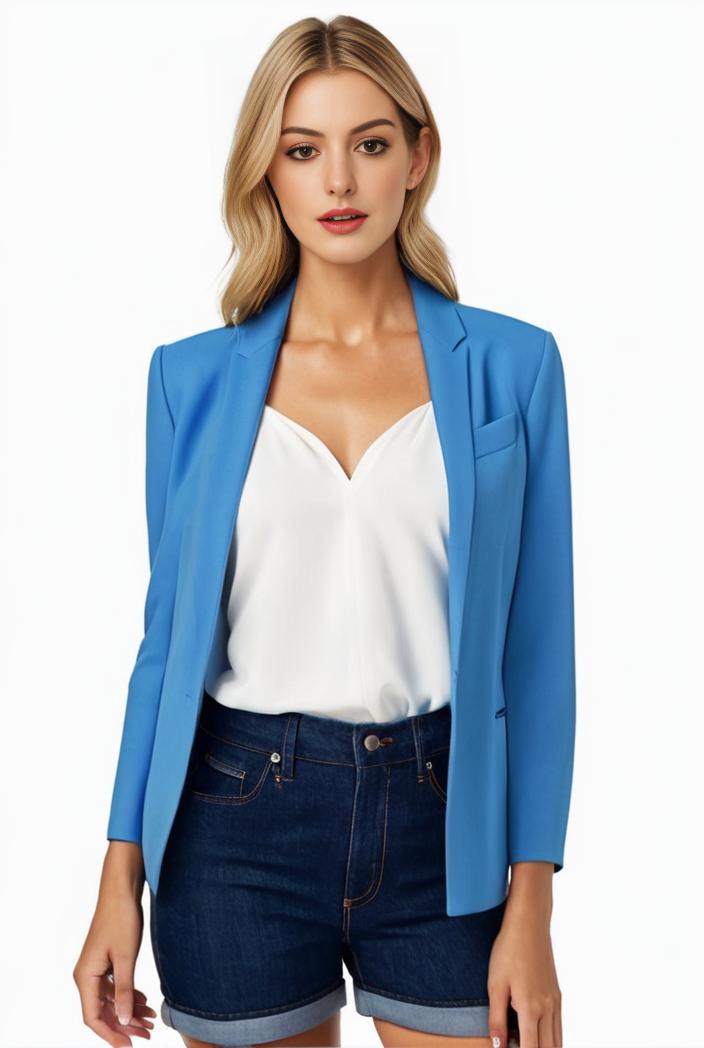 sophisticated split front blazer with long sleeves 132701