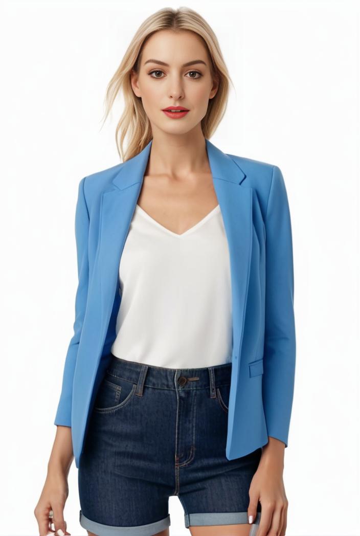 sophisticated split front blazer with long sleeves 132703