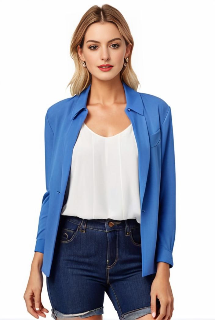 sophisticated split front blazer with long sleeves 132704