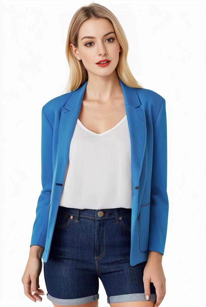 sophisticated split front blazer with long sleeves 132706