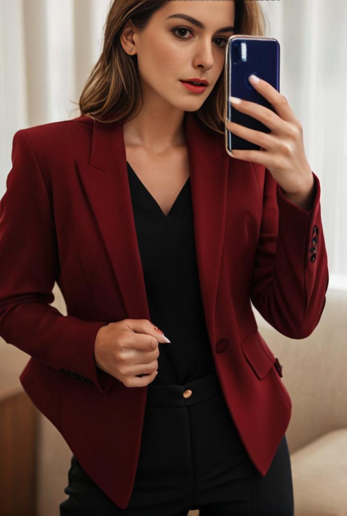 sophisticated split front blazer with long sleeves 132710