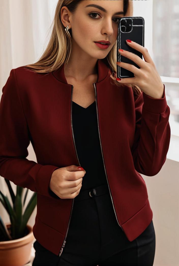 sophisticated split front blazer with long sleeves 132711
