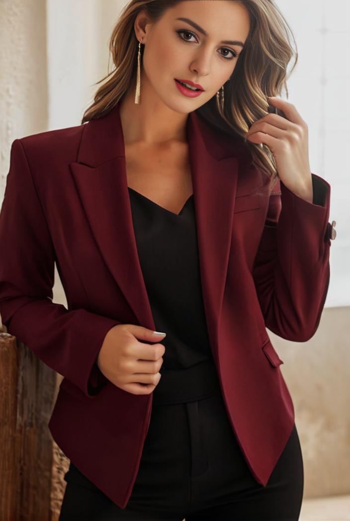sophisticated split front blazer with long sleeves 132712