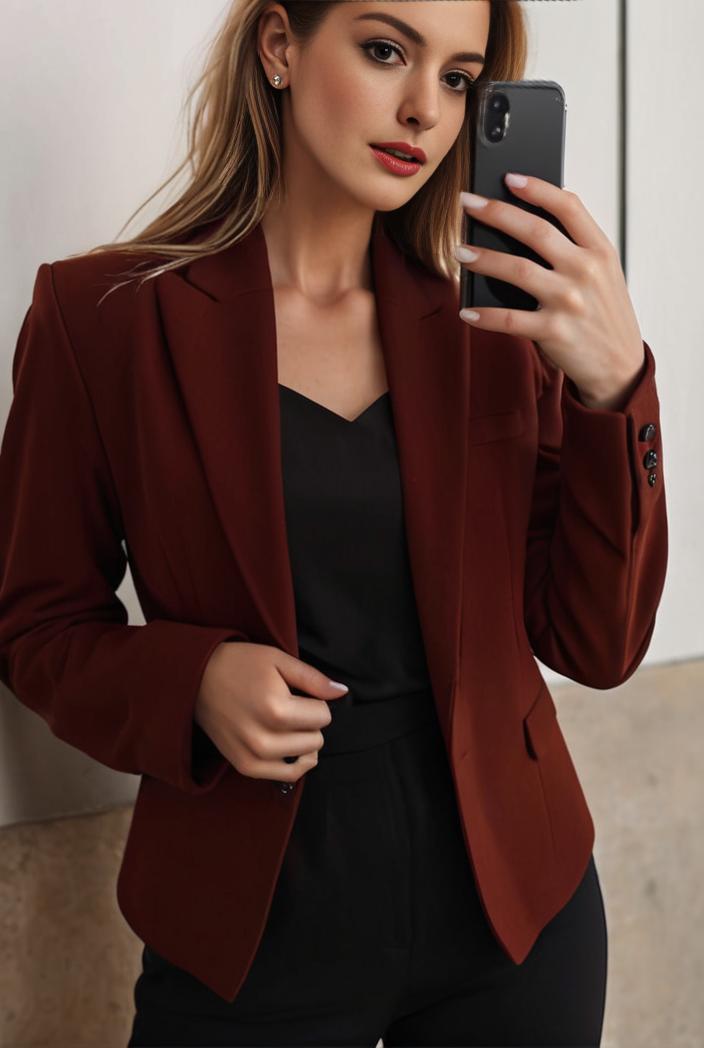 sophisticated split front blazer with long sleeves 132713