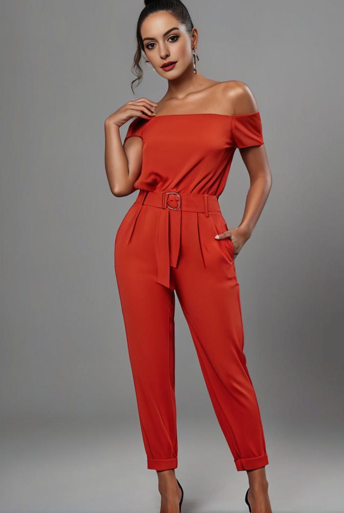stylish sleeveless jumpsuit with tie waist and flap pockets for women 134268