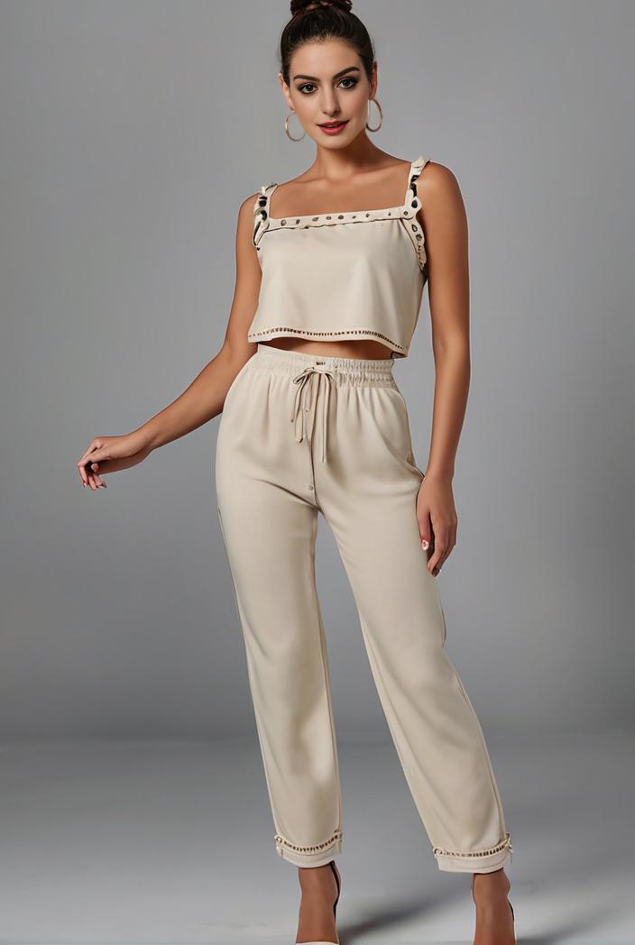 stylish sleeveless jumpsuit with tie waist and flap pockets for women 134269