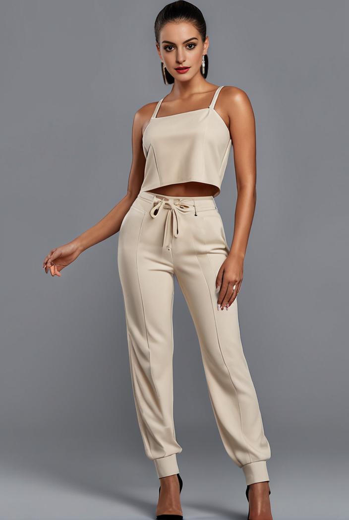 stylish sleeveless jumpsuit with tie waist and flap pockets for women 134270