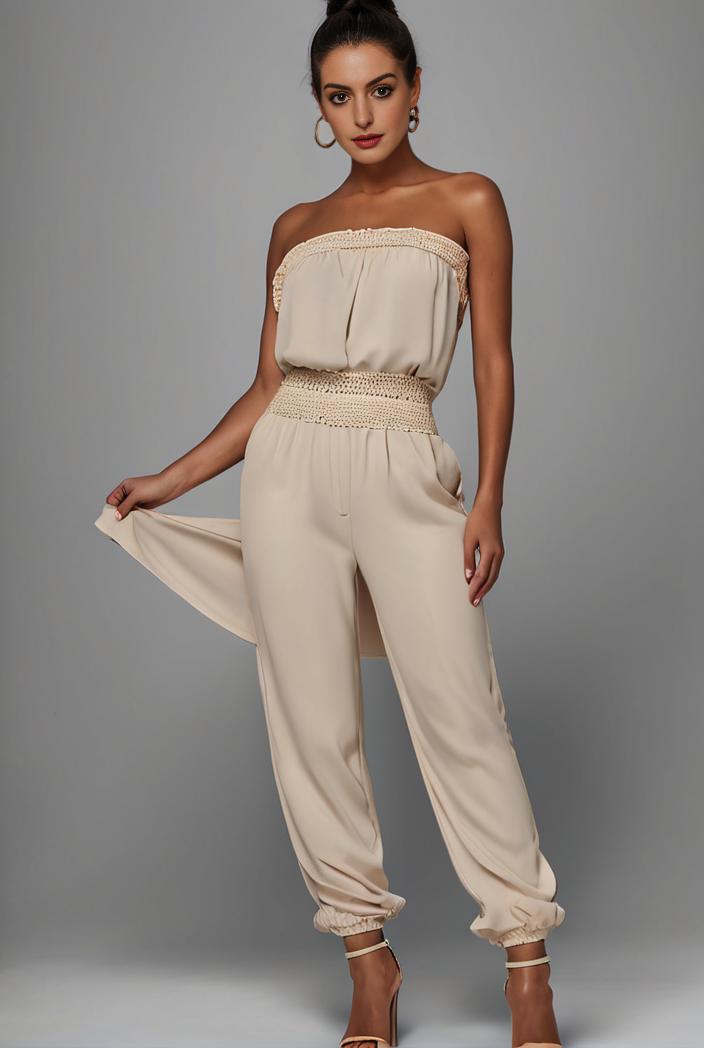 stylish sleeveless jumpsuit with tie waist and flap pockets for women 134272