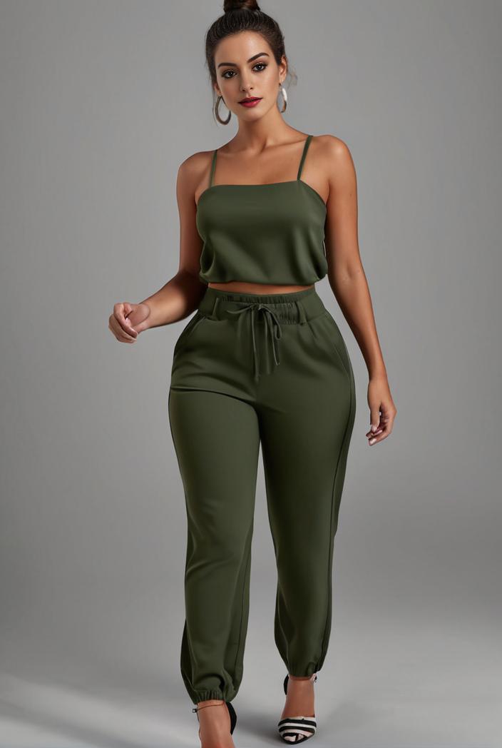 stylish sleeveless jumpsuit with tie waist and flap pockets for women 134280
