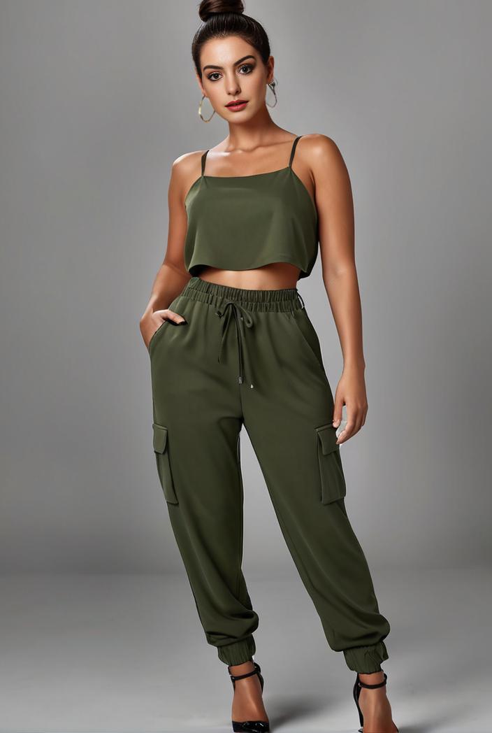 stylish sleeveless jumpsuit with tie waist and flap pockets for women 134293