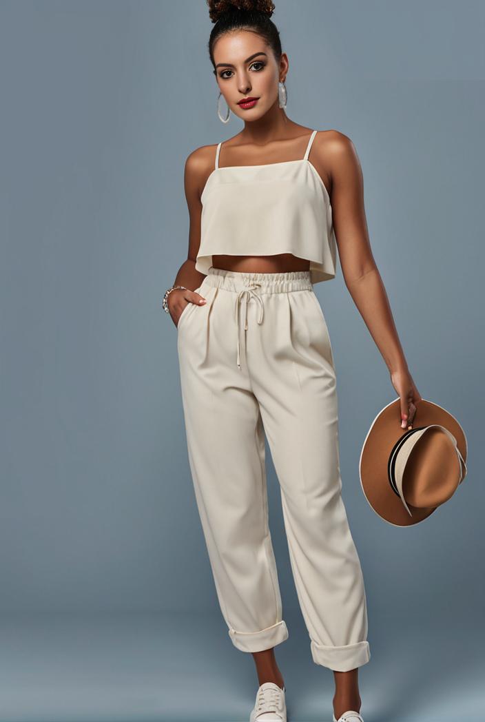 stylish sleeveless jumpsuit with tie waist and flap pockets for women 134302