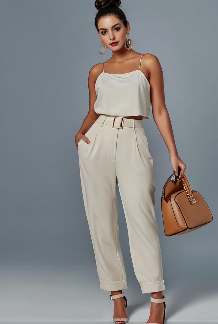 stylish sleeveless jumpsuit with tie waist and flap pockets for women 134306